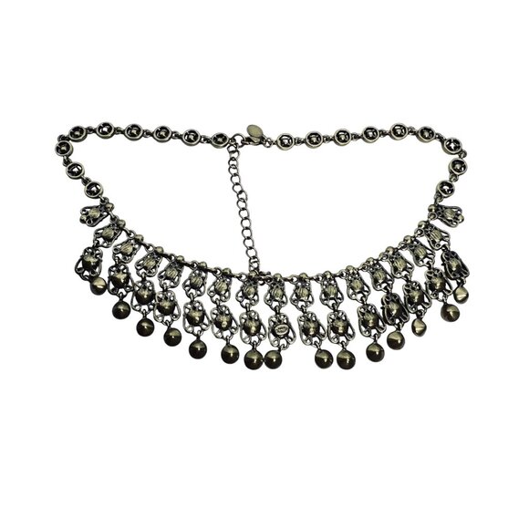 Kirks Folly Brass Tone And Multi Colored AB Rhinestone Bib Necklace (5995) - Picture 9 of 9